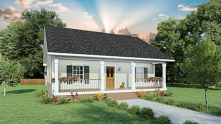 Cottage Country Southern Elevation of Plan 77425