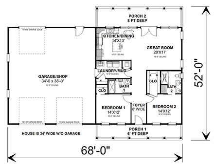 House Plan 77426 First Level Plan