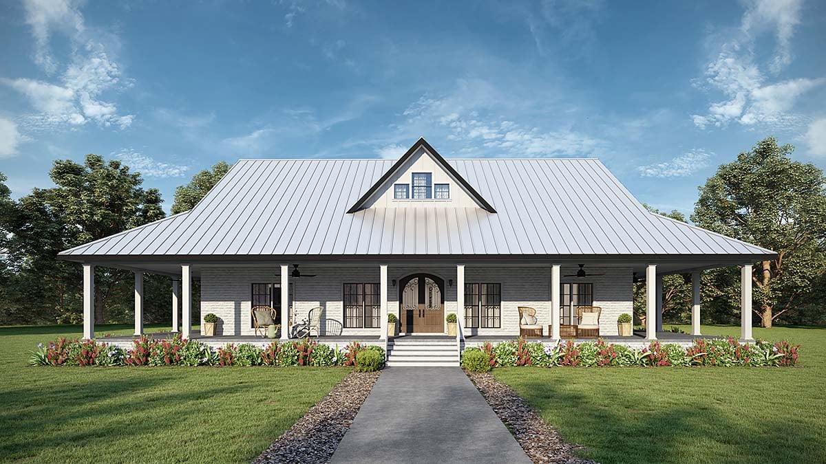 Colonial, Country, Farmhouse, Southern Plan with 2090 Sq. Ft., 3 Bedrooms, 2 Bathrooms Elevation