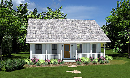 Bungalow Cottage Country Southern Elevation of Plan 77432