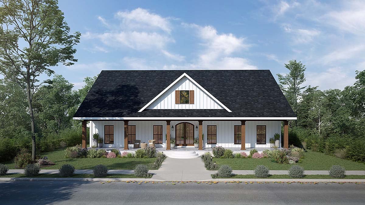 Country, Southern Plan with 2160 Sq. Ft., 3 Bedrooms, 3 Bathrooms, 2 Car Garage Elevation