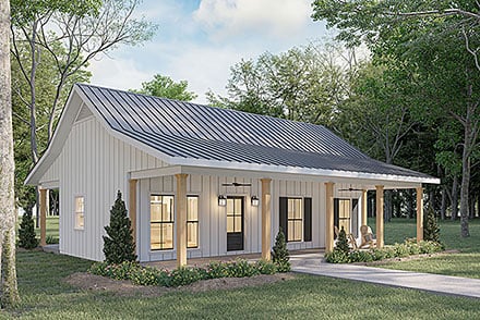 Cabin Cottage Country Elevation of Plan 77463