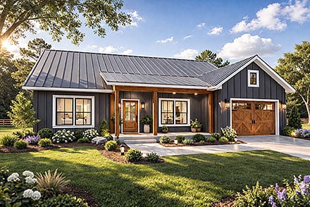 Country Ranch Traditional Elevation of Plan 77474