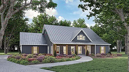 Cottage Country Farmhouse Elevation of Plan 77476