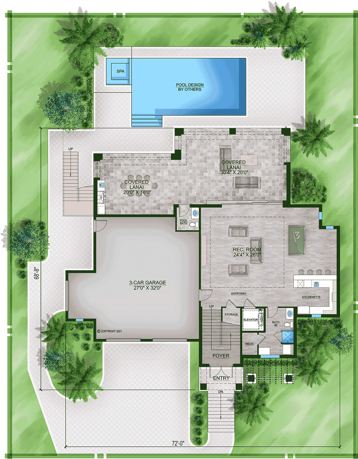 House Plan 77504 Level One