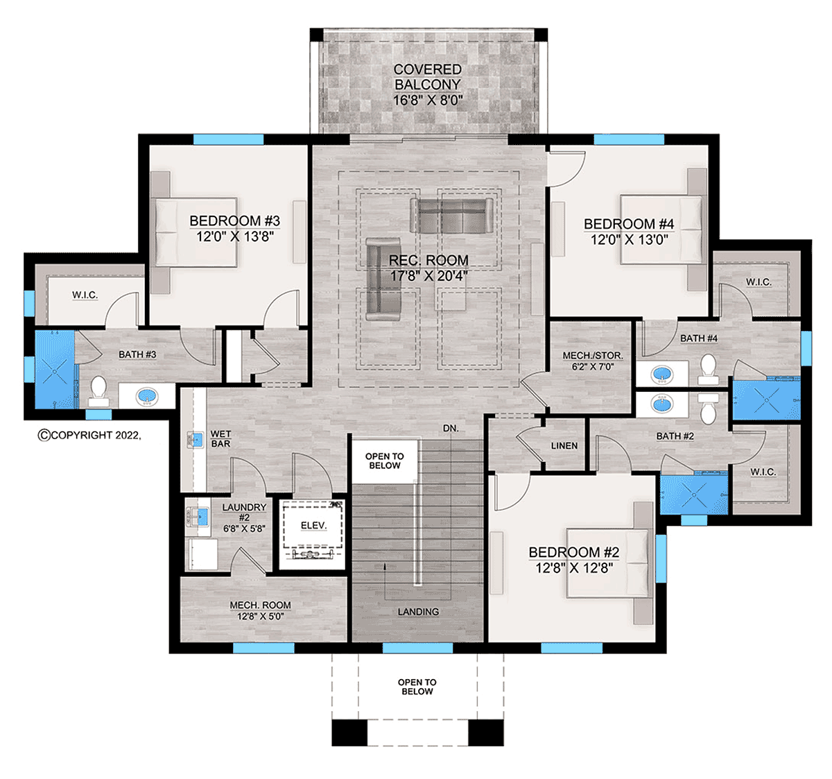 House Plan 77505 Level Three