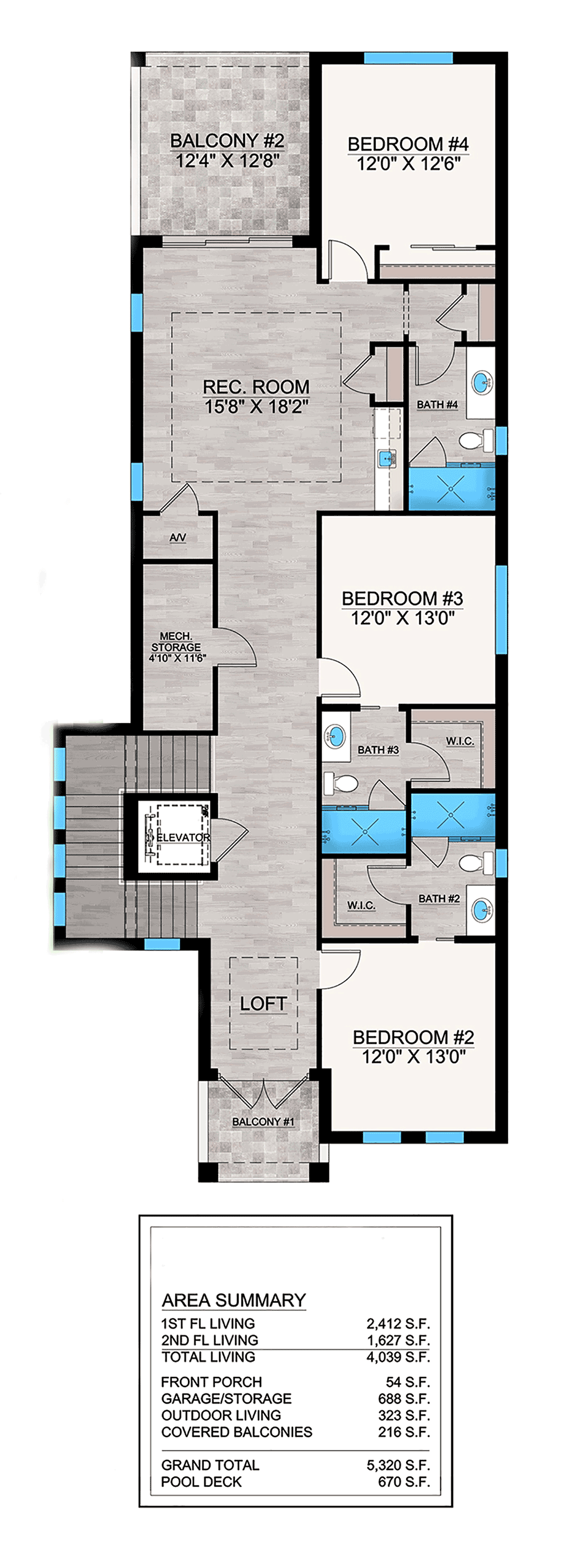 Coastal Contemporary Florida Level Two of Plan 77511