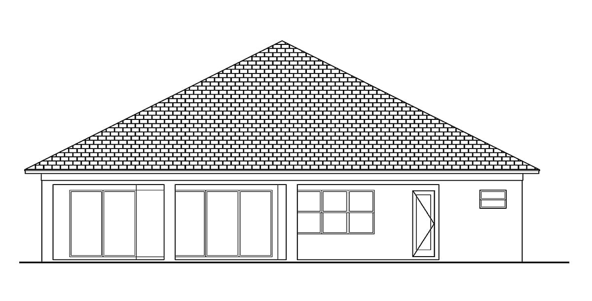 Coastal Contemporary Florida Rear Elevation of Plan 77512