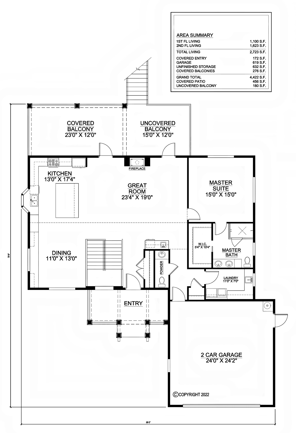 House Plan 77516 Level One