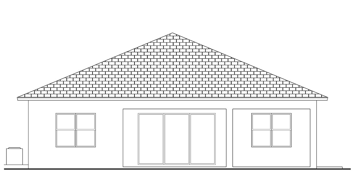 Coastal Florida Rear Elevation of Plan 77517