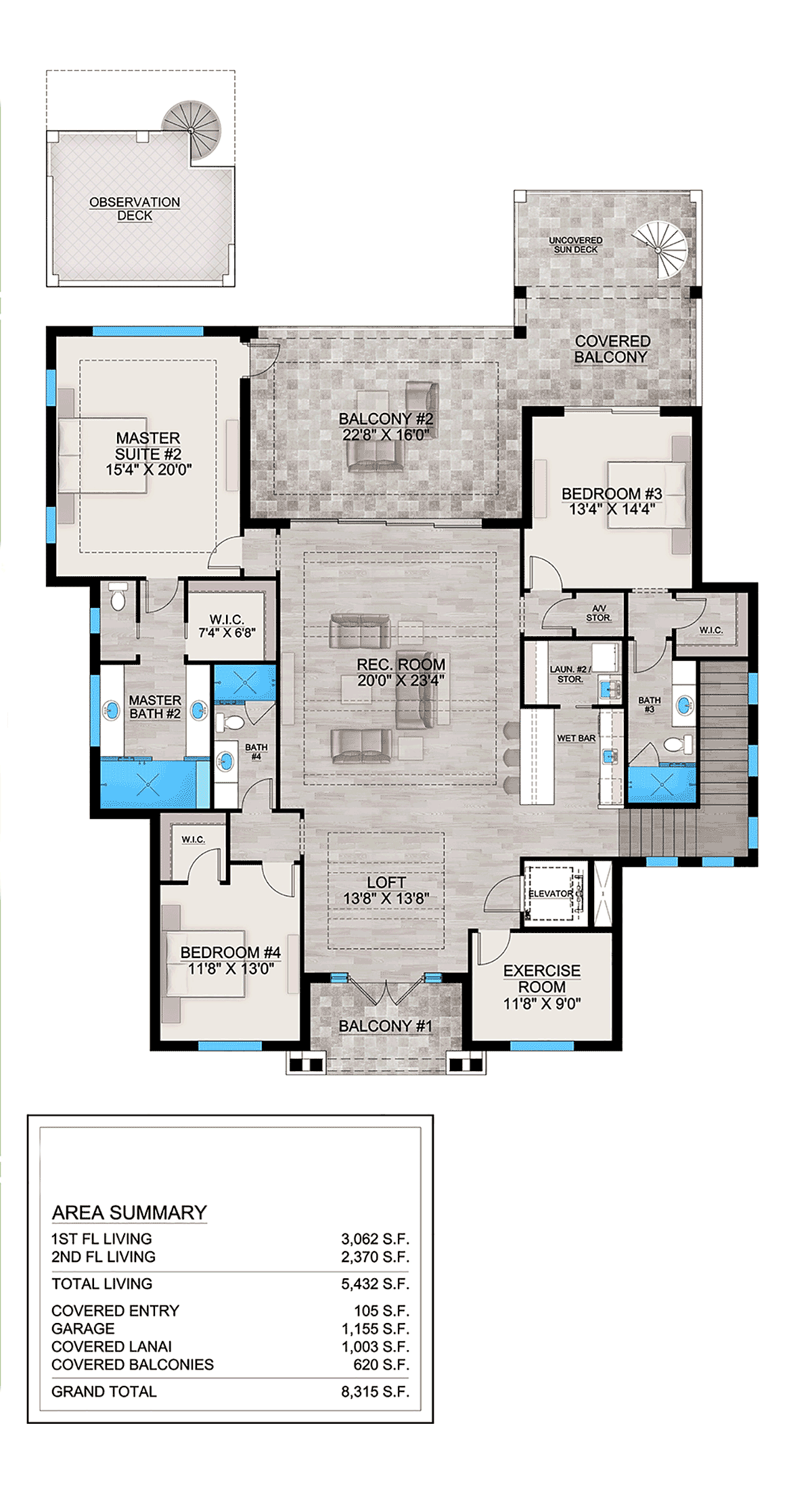 Coastal Contemporary European Florida Level Two of Plan 77519