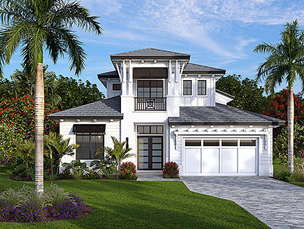 Coastal Contemporary Florida Elevation of Plan 77550
