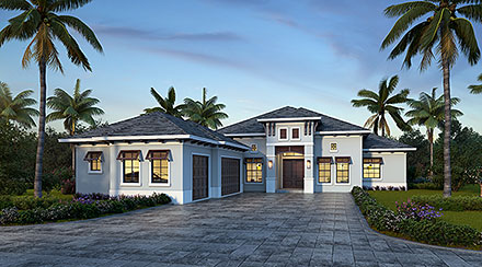 Modern Elevation of Plan 77601