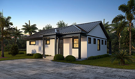 Modern Elevation of Plan 77603