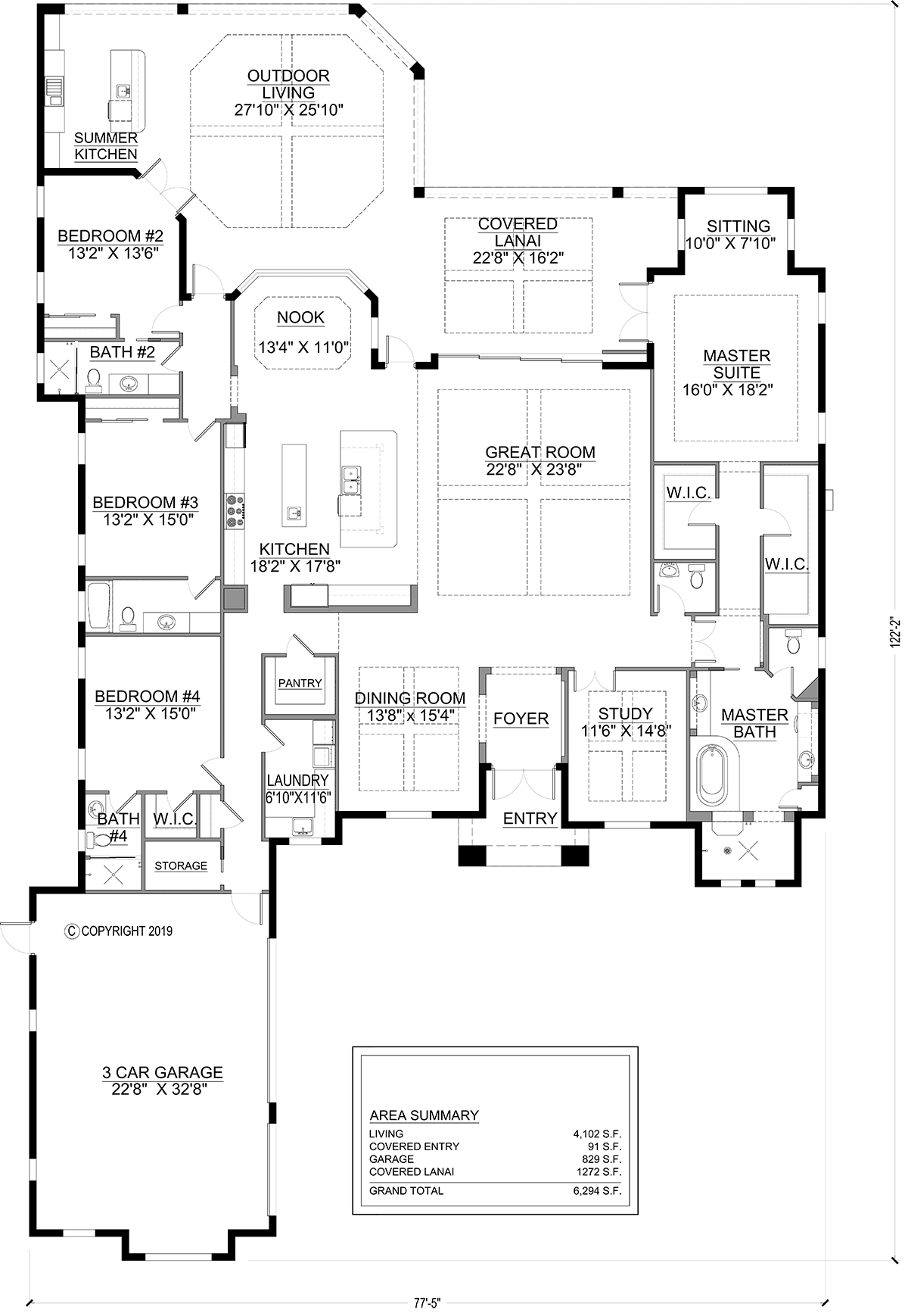 Plan 77609 | Modern Style with 4 Bed, 5 Bath, 3 Car Garage