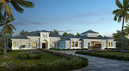 Mediterranean Elevation of Plan 77610