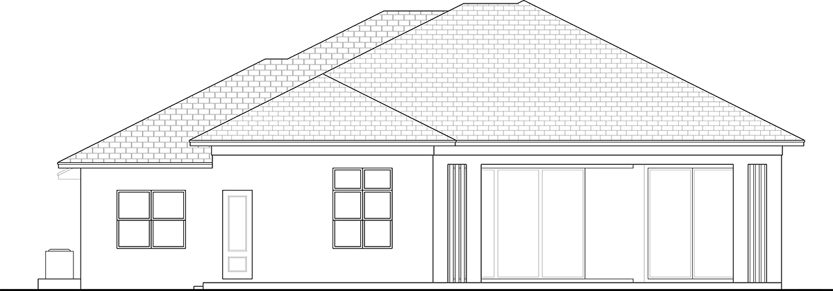 Modern Rear Elevation of Plan 77613