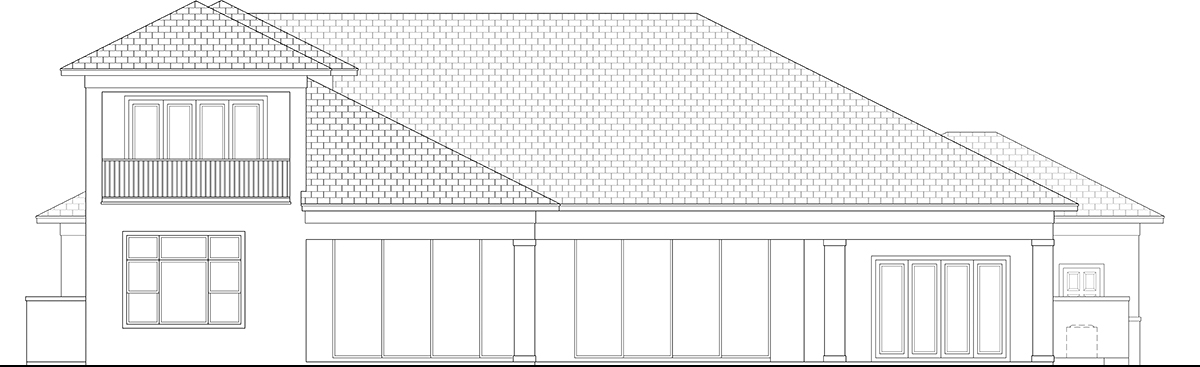 Modern Rear Elevation of Plan 77624