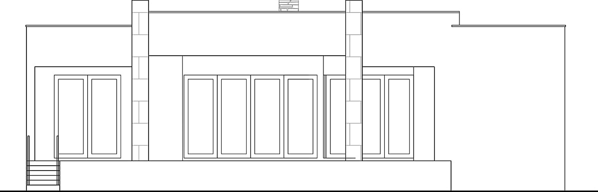 Modern Rear Elevation of Plan 77628