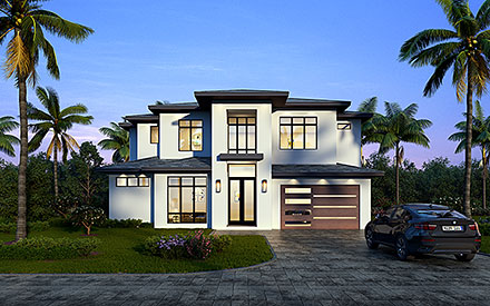 Contemporary Modern Elevation of Plan 77631
