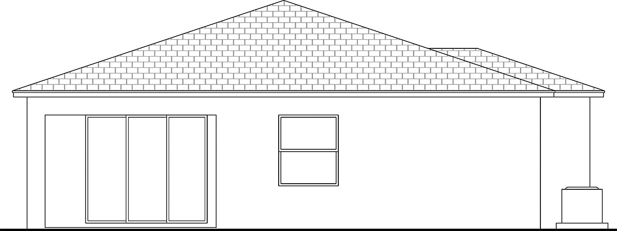 Traditional Rear Elevation of Plan 77632