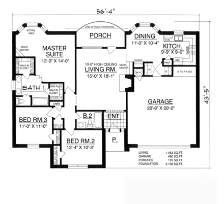 House Plan 77744 First Level Plan