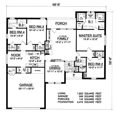 House Plan 77758 First Level Plan