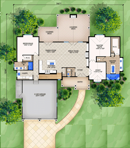 House Plan 78100 First Level Plan