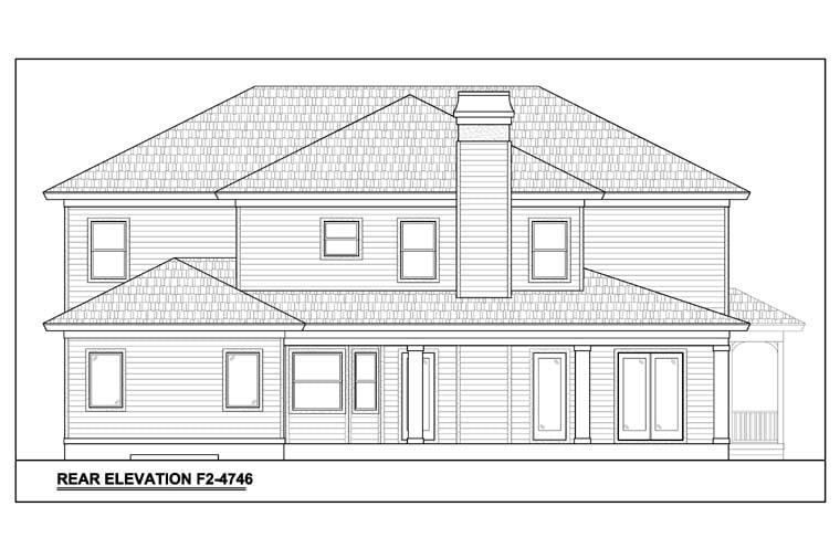 Traditional Rear Elevation of Plan 78101