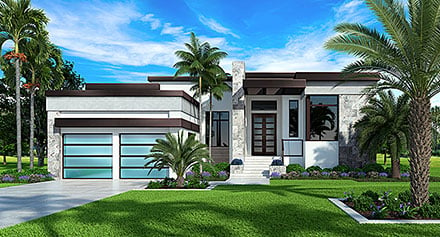 Florida Modern Elevation of Plan 78119