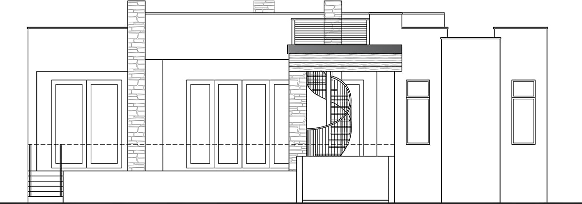 Florida Modern Rear Elevation of Plan 78119