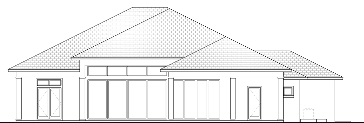 Coastal Florida Rear Elevation of Plan 78130