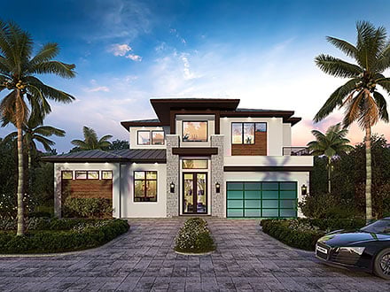 Modern House Plan 78133 with 3 Beds, 4 Baths, 2 Car Garage
