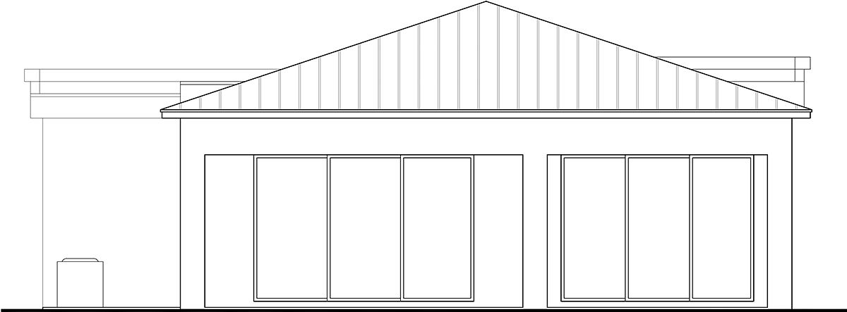 Contemporary Rear Elevation of Plan 78136