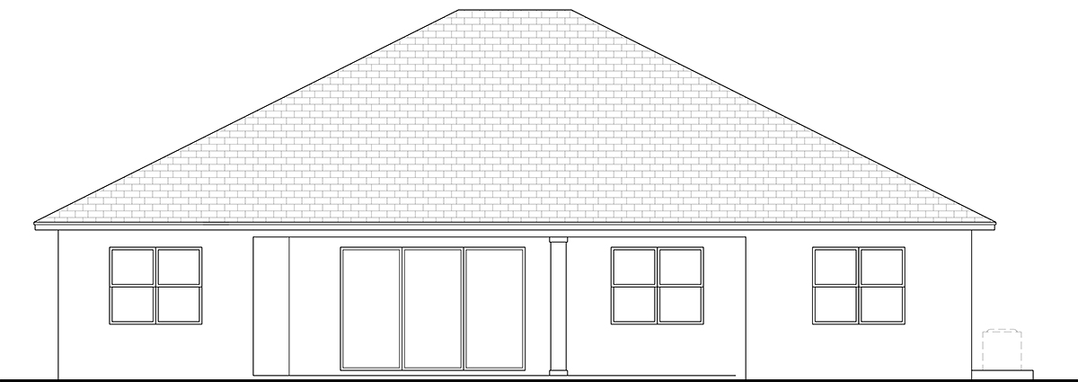 Florida Traditional Rear Elevation of Plan 78146