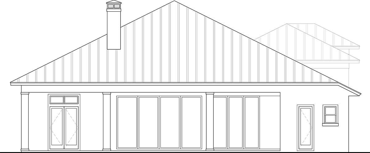 Coastal Contemporary Rear Elevation of Plan 78150