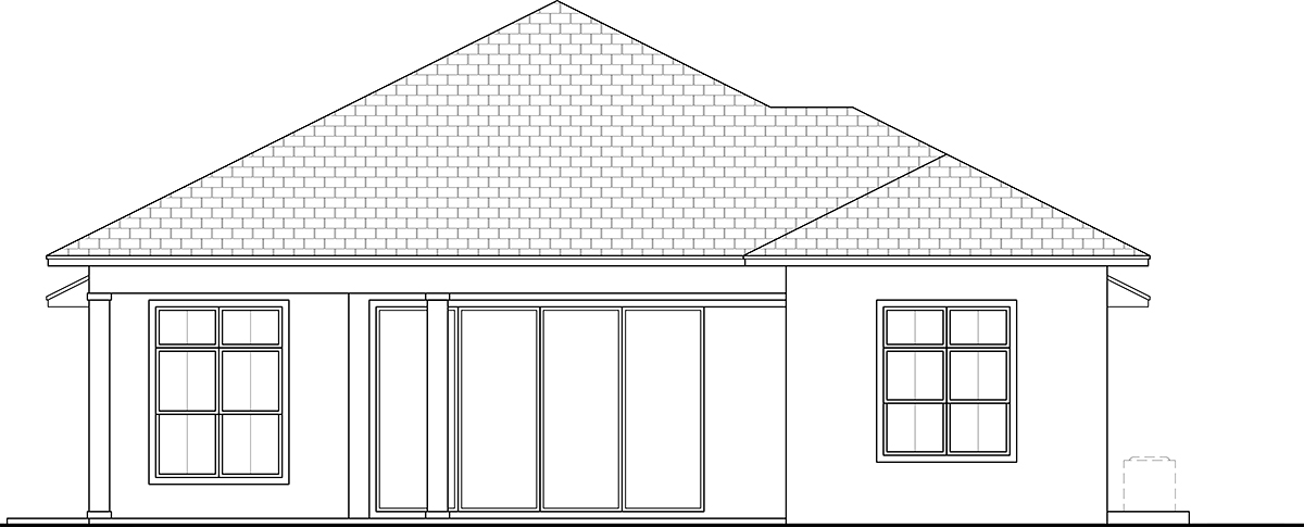 Coastal Contemporary Florida Rear Elevation of Plan 78156