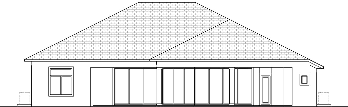 Coastal Florida Rear Elevation of Plan 78164