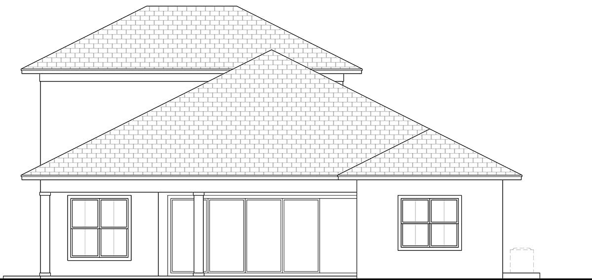 Coastal Florida Rear Elevation of Plan 78171