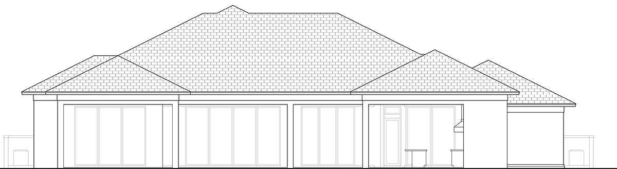 Coastal Florida Mediterranean Rear Elevation of Plan 78188