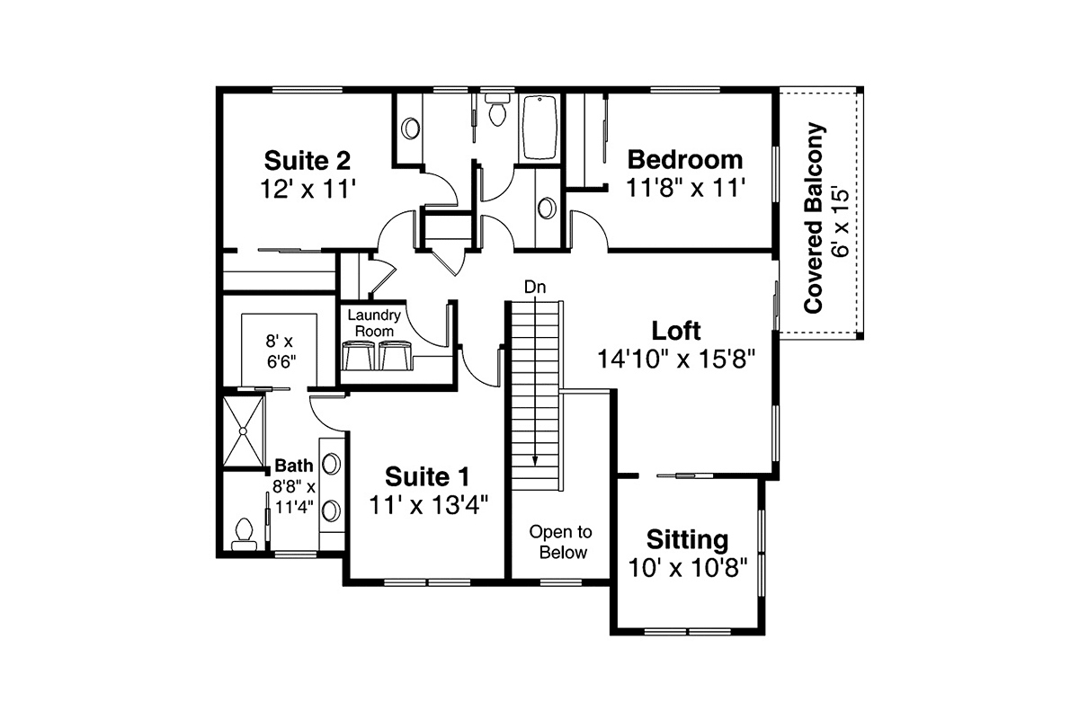 Contemporary Craftsman Prairie Style Level Two of Plan 78402