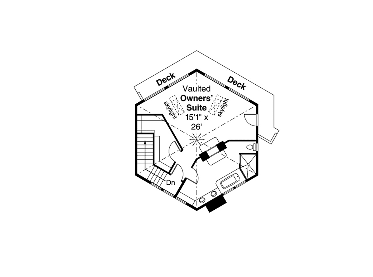 Cabin Contemporary Craftsman Level Two of Plan 78403