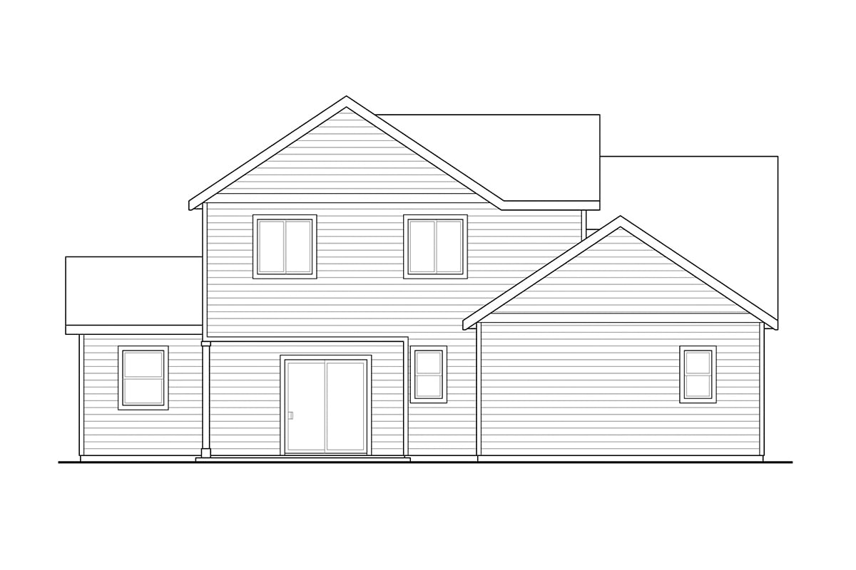 Country Craftsman Traditional Rear Elevation of Plan 78405