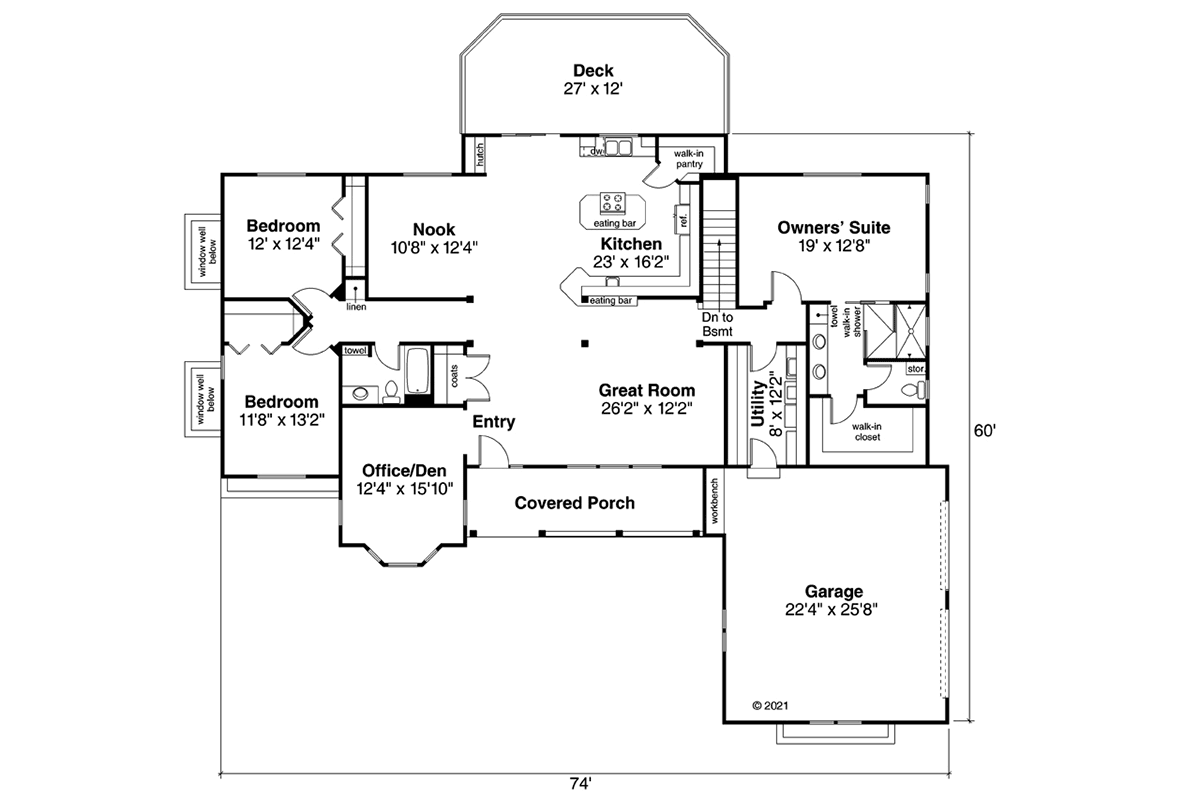 Country Ranch Level One of Plan 78411