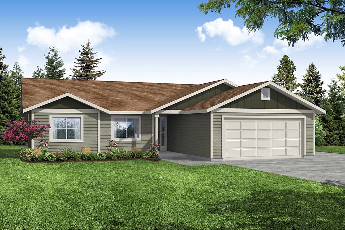 Plan 78414 | Traditional Style With 3 Bed, 2 Bath, 2 Car Garage