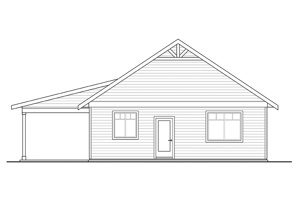 Cabin Cottage Country Craftsman Rear Elevation of Plan 78416