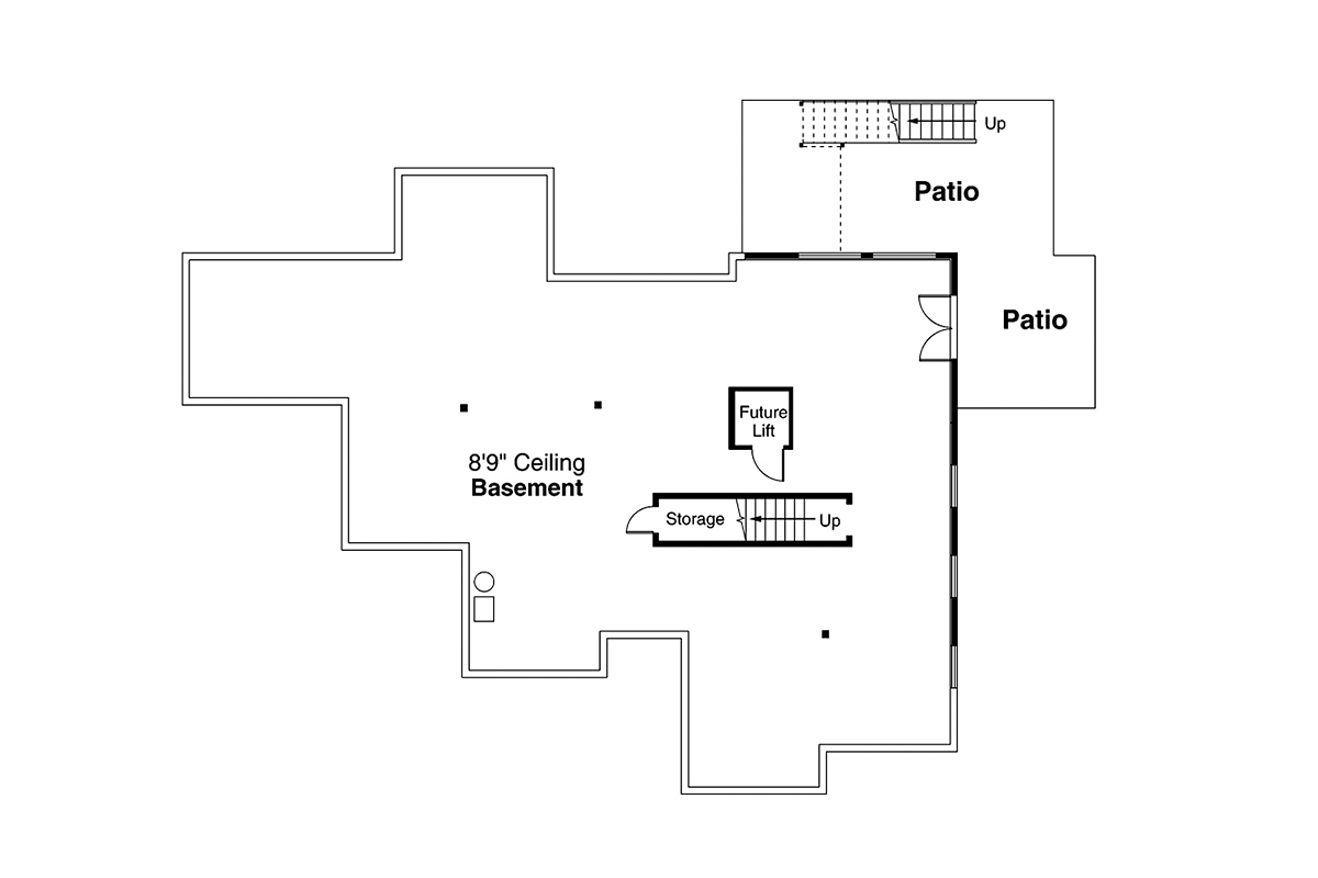 Country Craftsman Ranch Lower Level of Plan 78417