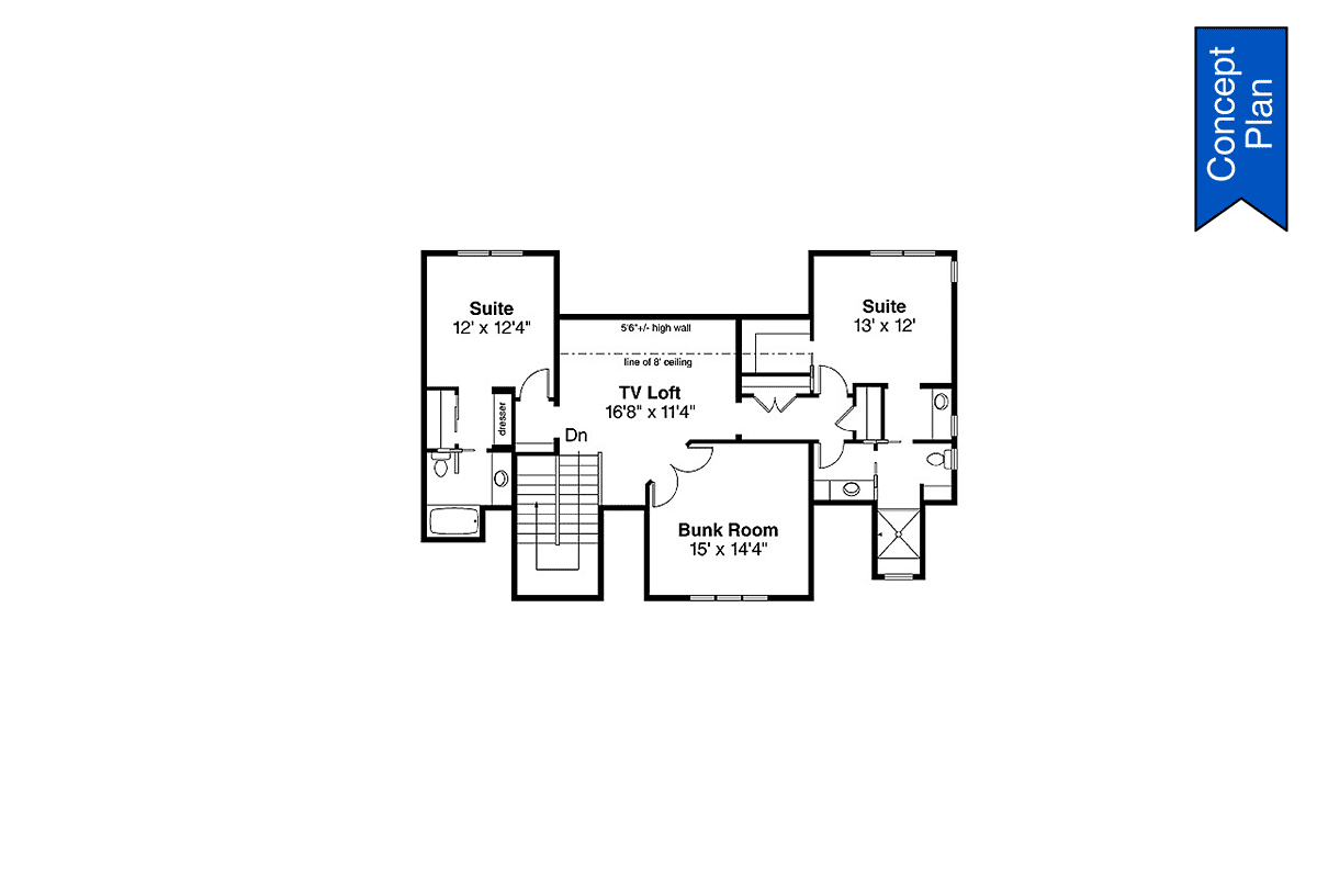 Craftsman Ranch Level Two of Plan 78425
