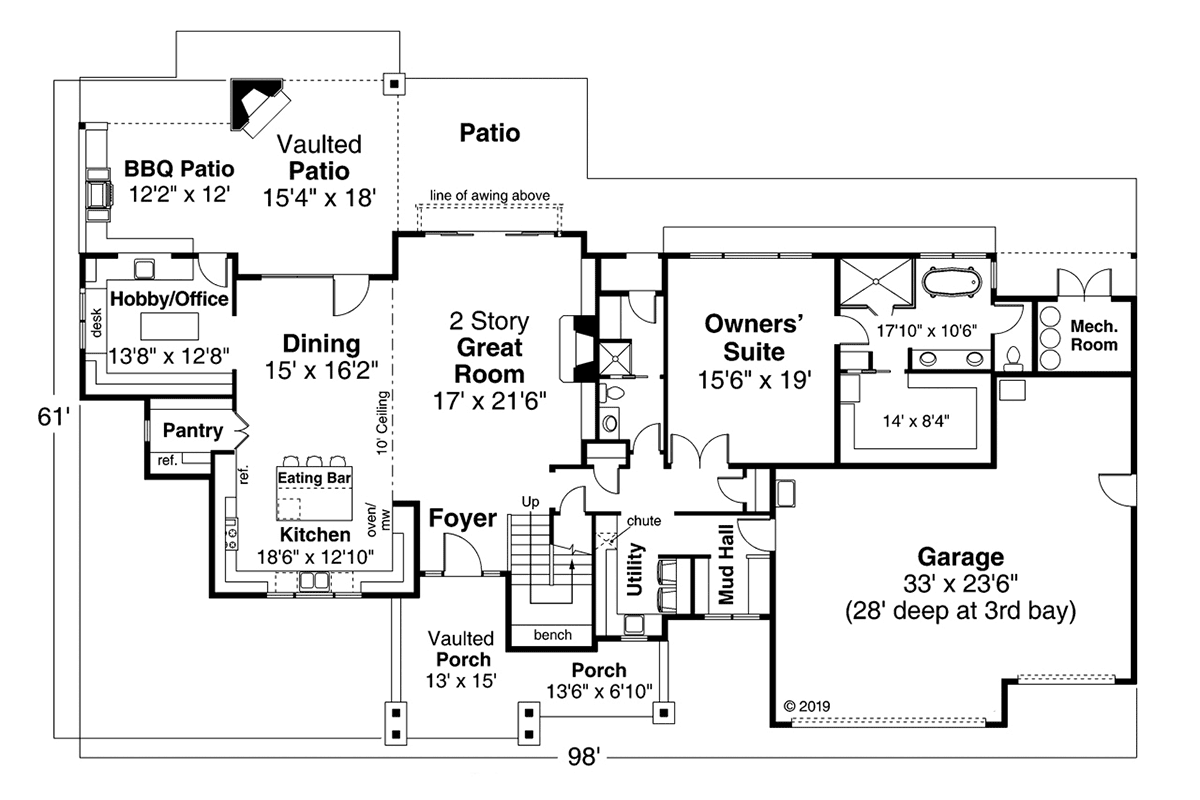 Country Craftsman Level One of Plan 78428