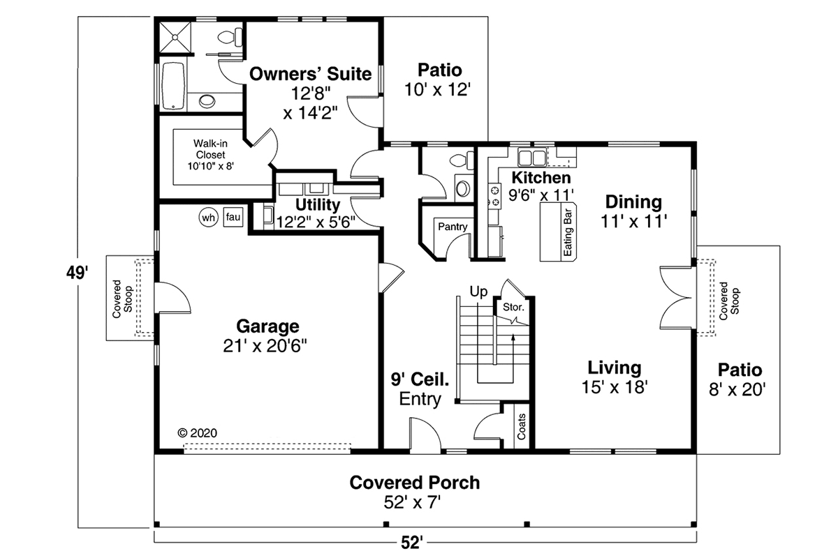Cottage Country Craftsman Level One of Plan 78432